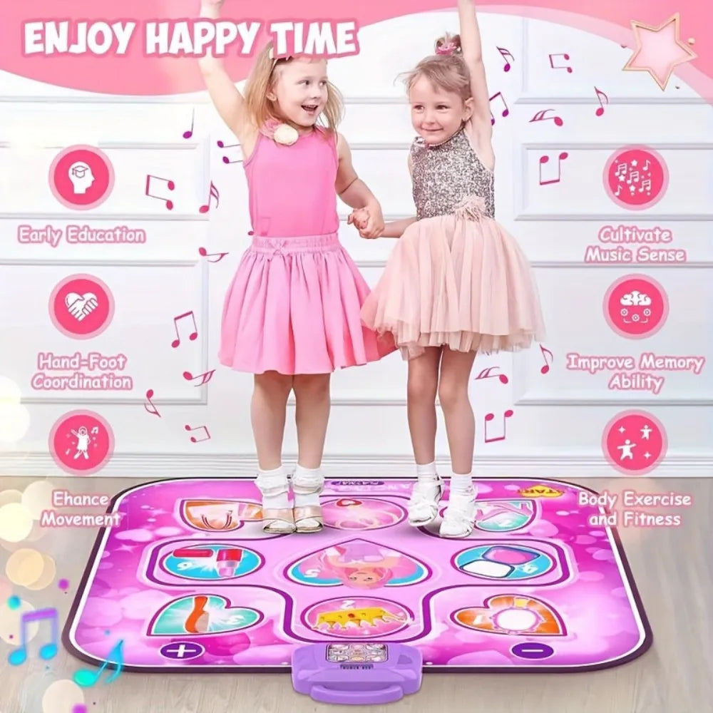 9-Key Dance Mat for kid Faux Leather Interactive Party Games Toys Touch Sensitive With 6 Modes for Boys Gilrs Gift Ages 3+