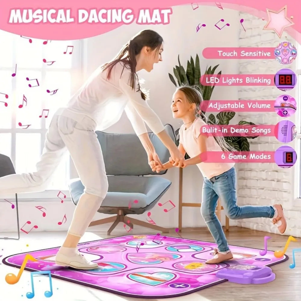 9-Key Dance Mat for kid Faux Leather Interactive Party Games Toys Touch Sensitive With 6 Modes for Boys Gilrs Gift Ages 3+