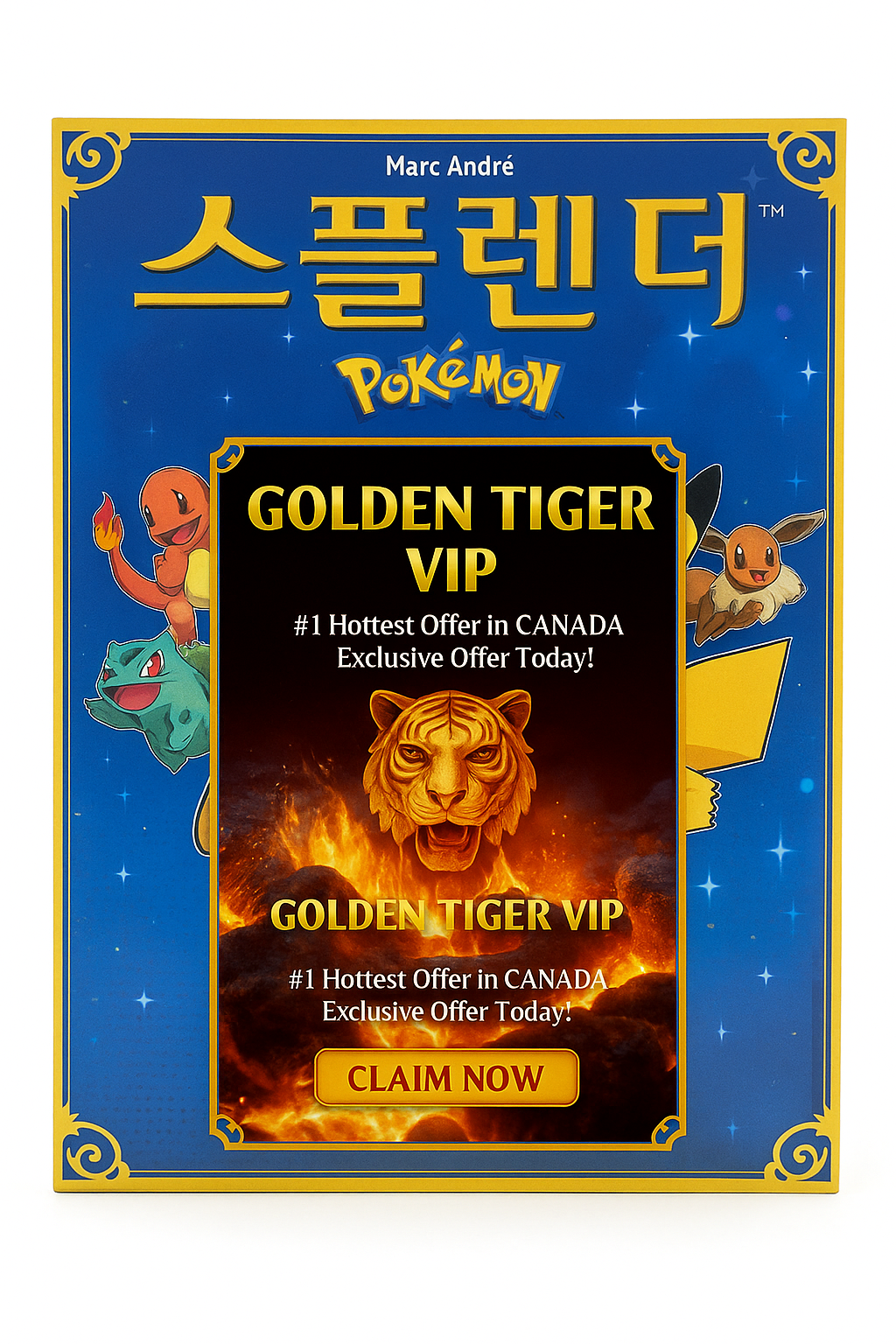 Golden Tiger Pokémon Edition Board Game Korean Version Card Game Introductory Strategy Pokémon Party Game Holiday Game Collecting Hobby Cards