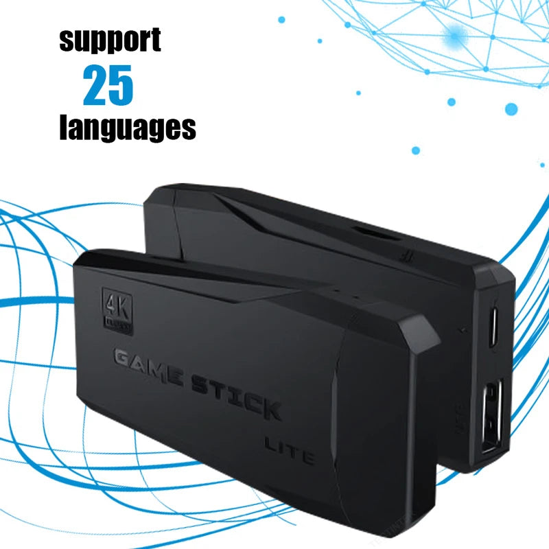 M8 4K Game Stick Mini Video Games Consoles Video Game Player Built-in 40000 Games with 2.4G Double Wireless Controller