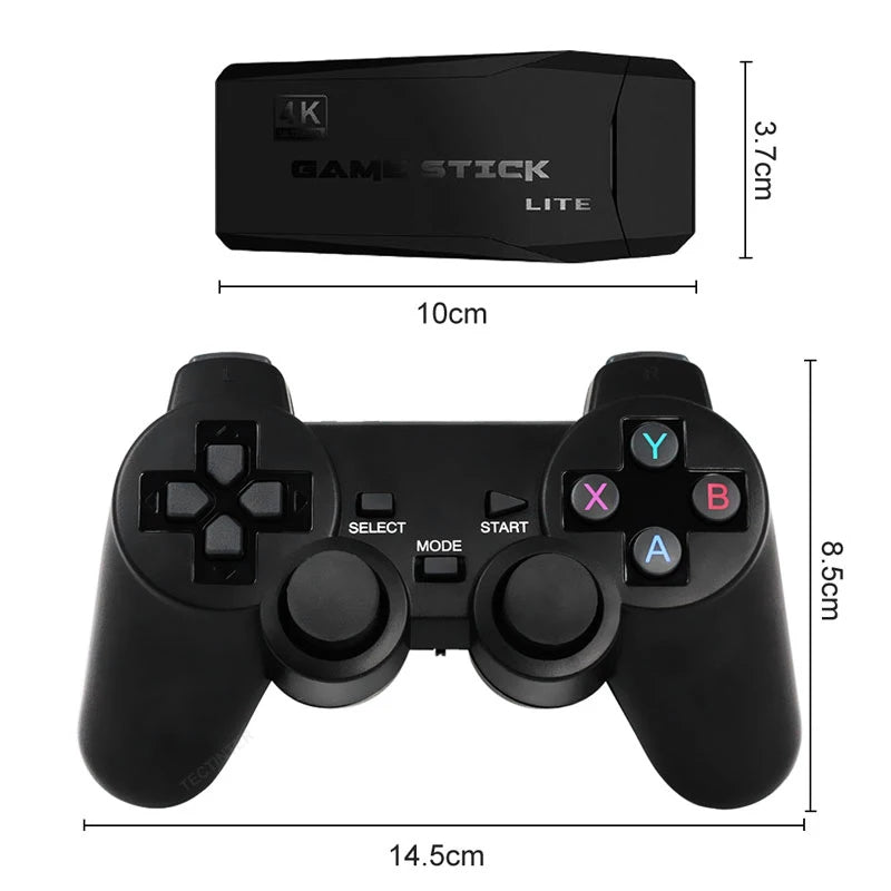 M8 4K Game Stick Mini Video Games Consoles Video Game Player Built-in 40000 Games with 2.4G Double Wireless Controller
