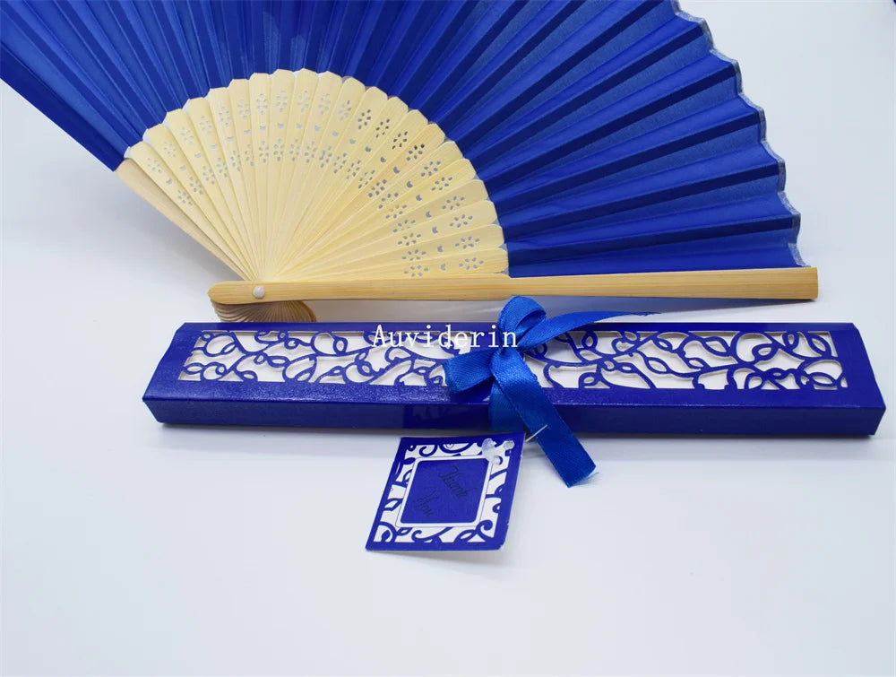50Pcs Wedding Hand Fans with Gift Box Personalized Names as Souvenirs Children's Birthday Favors Custom Party Decor Supplies