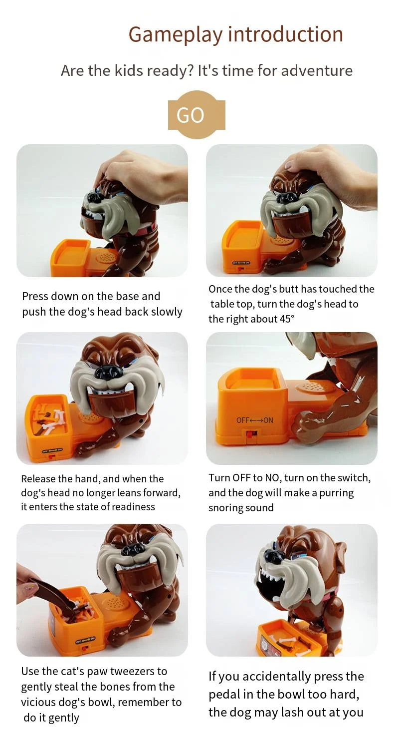 Funny Parent Child Games Beware of The Dog Don't Wake The Dog Toys Dog Board Games for Kids Tricky Toy Bad Dog Gnaw Bones Toy