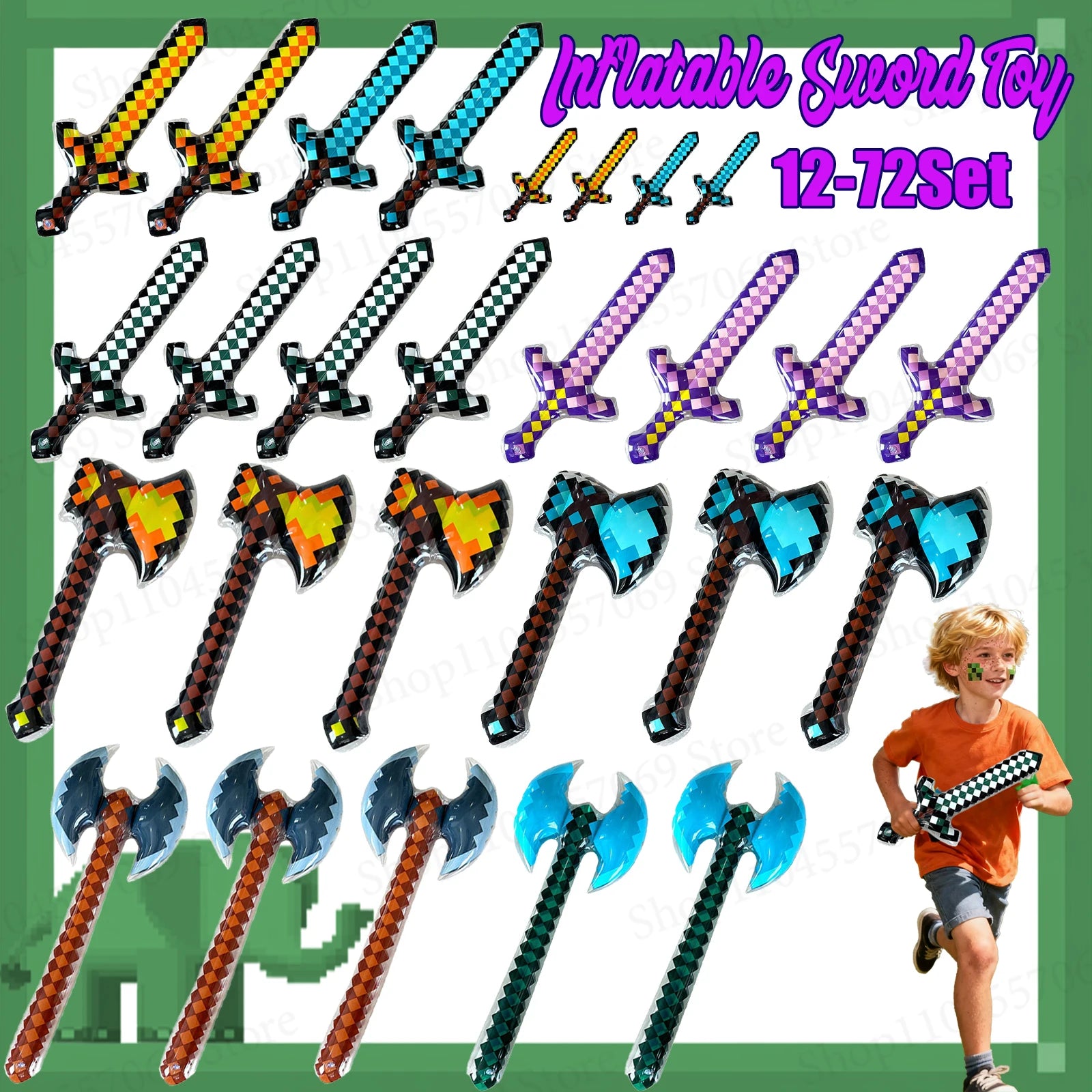 12-72Pcs Inflatable Sword Toy Inflatable Weapons for Theme Party Birthday Halloween Kids Themed Party Gifts Sword Party Favors