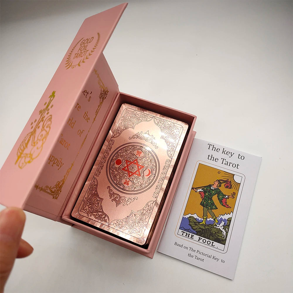 New Rider Waite Deck Gold Foil Tarot Cards Mysterious Board Game Terrific Divination Oracle With Exquisite Gift Box
