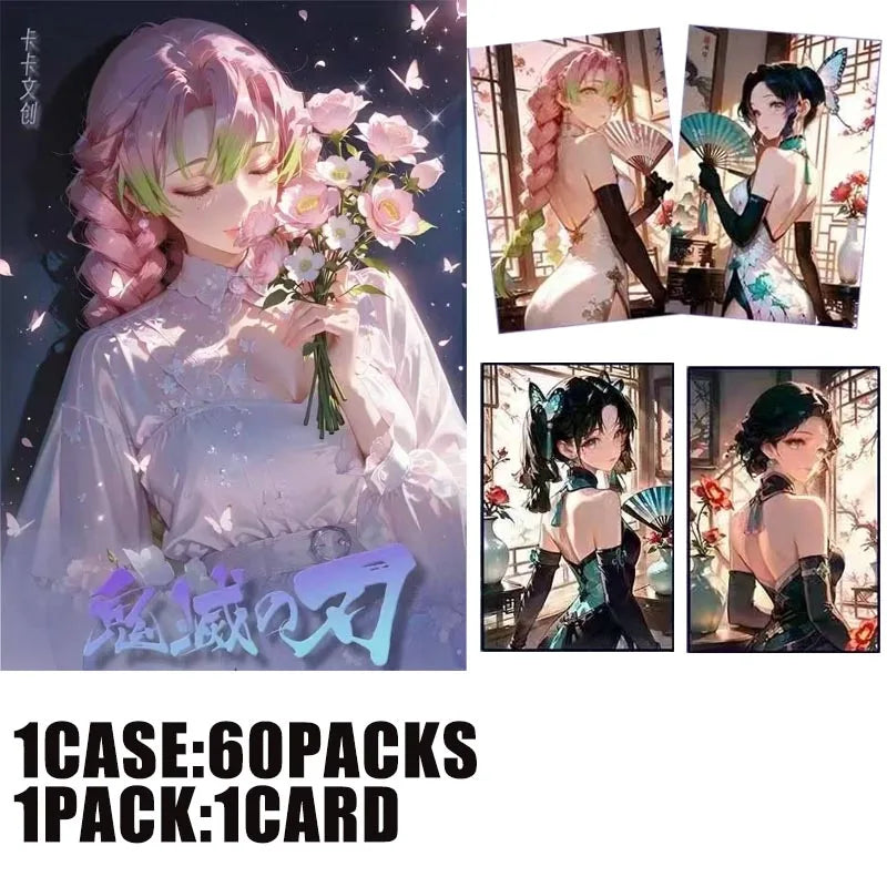 Demon Slayer Wholesales Cards Booster Box Collection A6 Colored Paper Tearing Trading Game Collection Japanese Style Gift