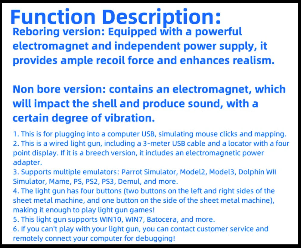 GUN4IR GunAccessories Lightgun Recoil Vibration USB Wired Connection For PC Shooting Game Simulator Coin Arcade Game Machine