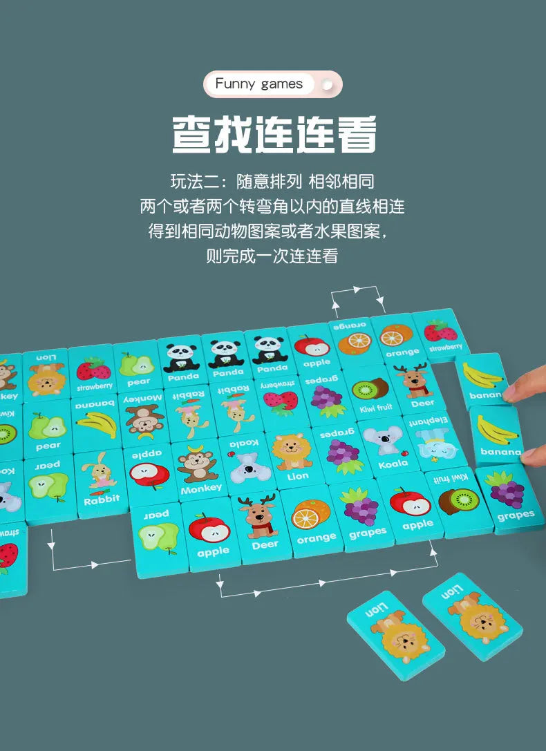 Kid Blocks Seaside Escape Mahjong Wooden Memory Solitaire Matching Game Party Family Board Games Animal Educational Puzzles Toy