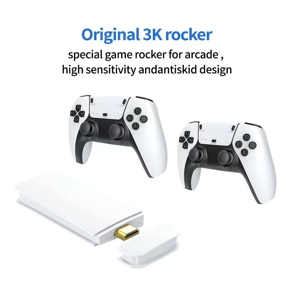 M15 Game Stick Mini TV Handheld Game Console Wireless Gamepads Video Game 128G 30000+ Retro Game HD Output Two-player for PS1 Et