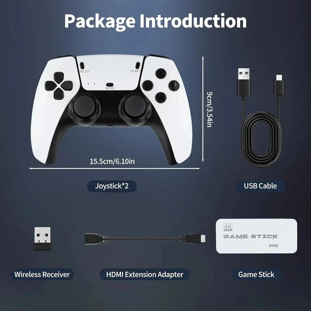 M15 Game Stick Mini TV Handheld Game Console Wireless Gamepads Video Game 128G 30000+ Retro Game HD Output Two-player for PS1 Et
