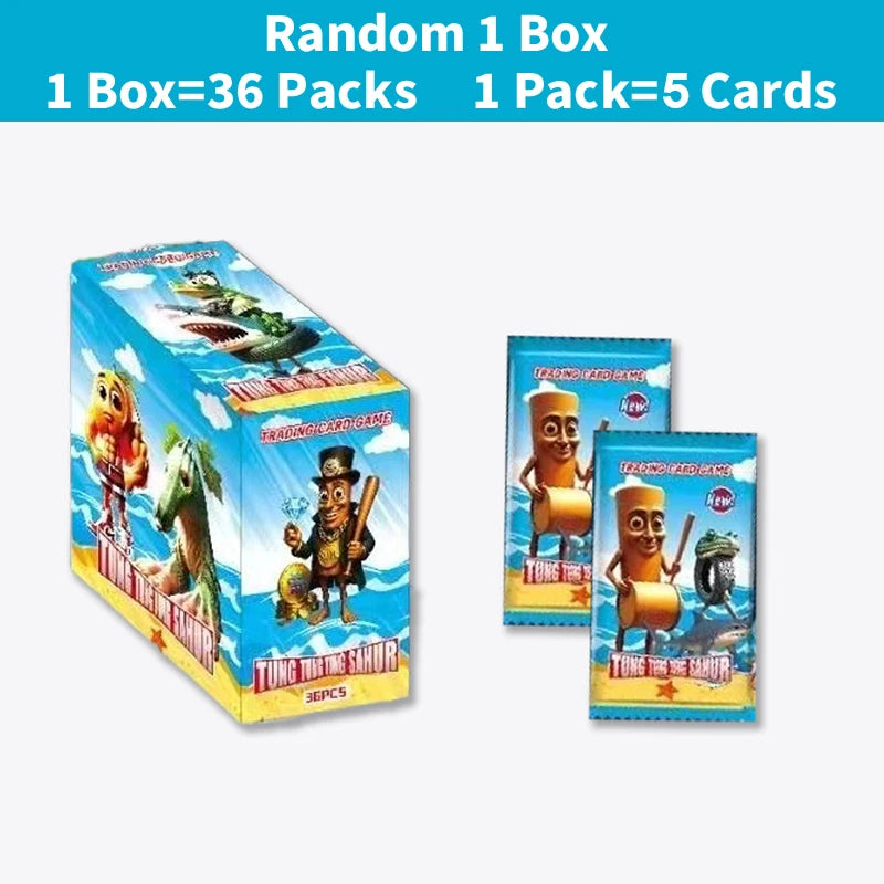 Random 36 Bag 180Pcs Italian Brainrot Collection Card Tung Tung Tung Sahur Tralalero Tralala Cards Board Game Trading Carte Toys