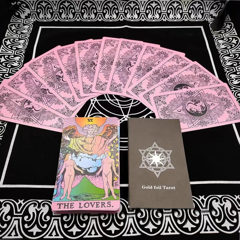 New Rider Waite Deck Gold Foil Tarot Cards Mysterious Board Game Terrific Divination Oracle With Exquisite Gift Box
