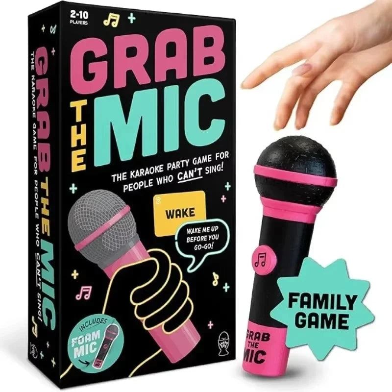 Lucky Egg Official Grab The Mic Family Karaoke Board Game 2-10 Players Game For Hilarious Game Nights Birthday Party Kids Gift