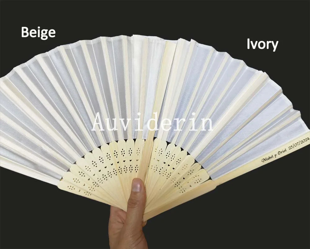 50Pcs Wedding Hand Fans with Gift Box Personalized Names as Souvenirs Children's Birthday Favors Custom Party Decor Supplies