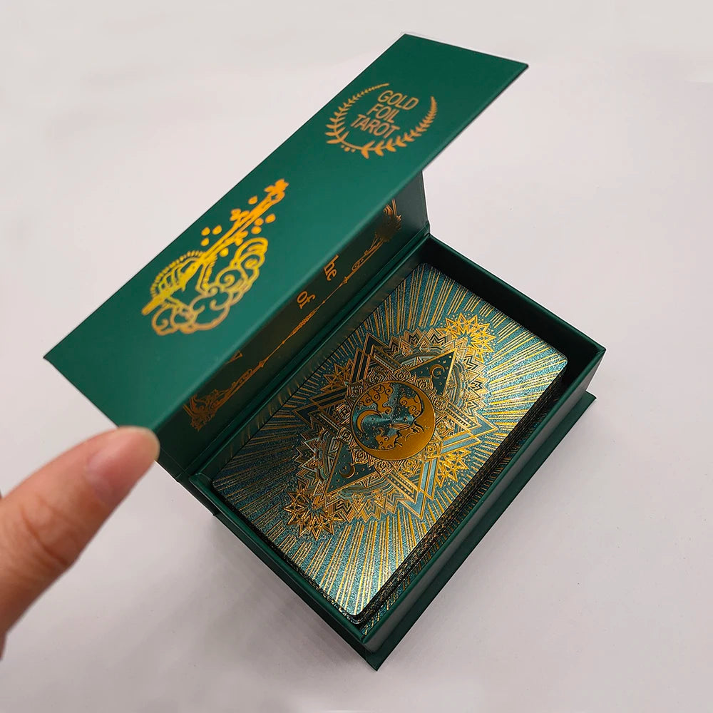 New Rider Waite Deck Gold Foil Tarot Cards Mysterious Board Game Terrific Divination Oracle With Exquisite Gift Box