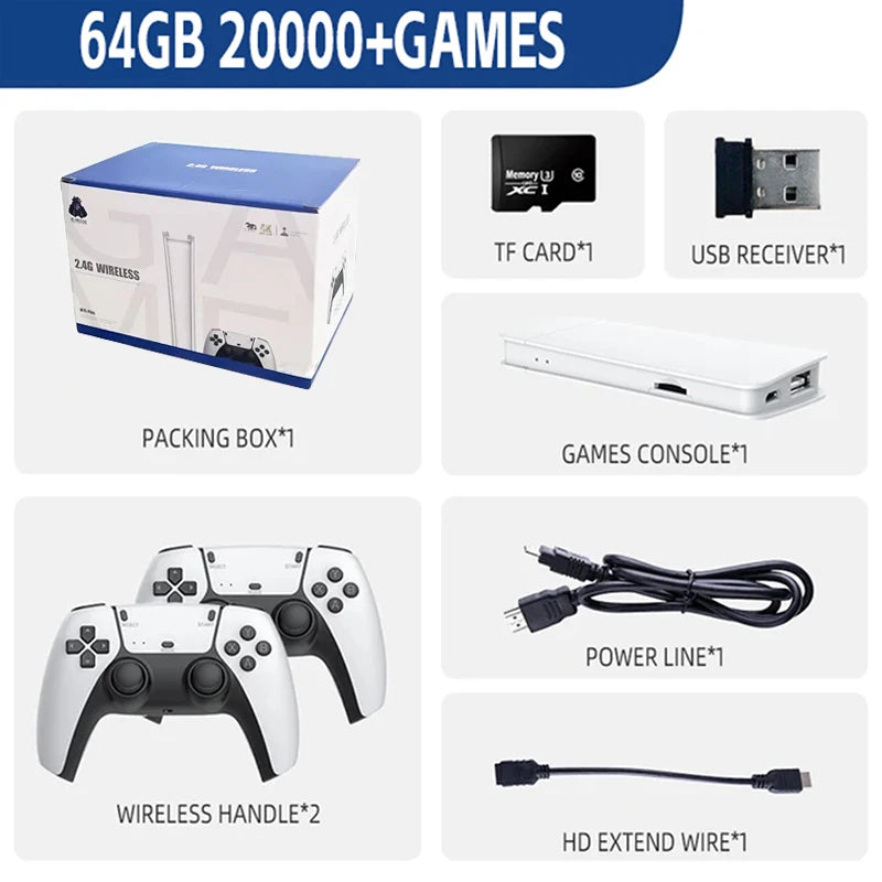 M15 Game Stick Mini TV Handheld Game Console Wireless Gamepads Video Game 128G 30000+ Retro Game HD Output Two-player for PS1 Et