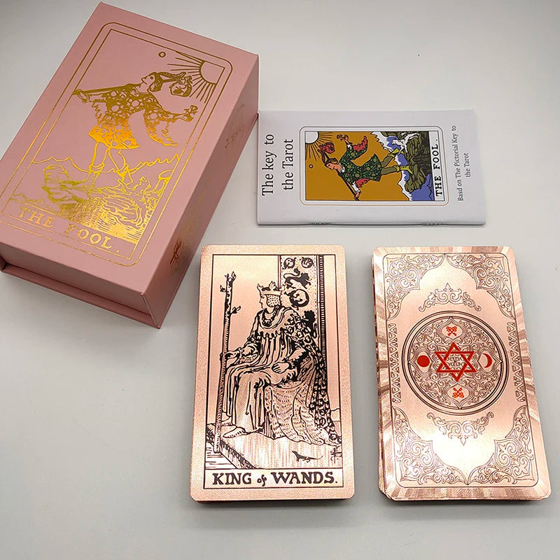 New Rider Waite Deck Gold Foil Tarot Cards Mysterious Board Game Terrific Divination Oracle With Exquisite Gift Box
