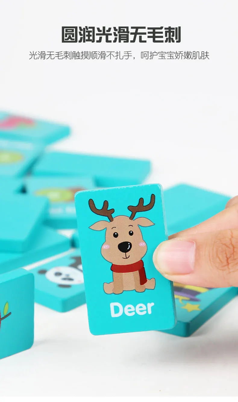 Kid Blocks Seaside Escape Mahjong Wooden Memory Solitaire Matching Game Party Family Board Games Animal Educational Puzzles Toy