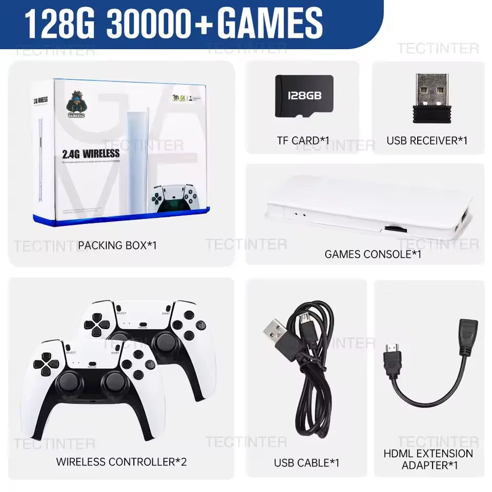 M15 Game Stick 4K Retro Video Game Console 64GB 20000+Games Handheld Game Console with Wireless Gamepads Controller HDMI Output