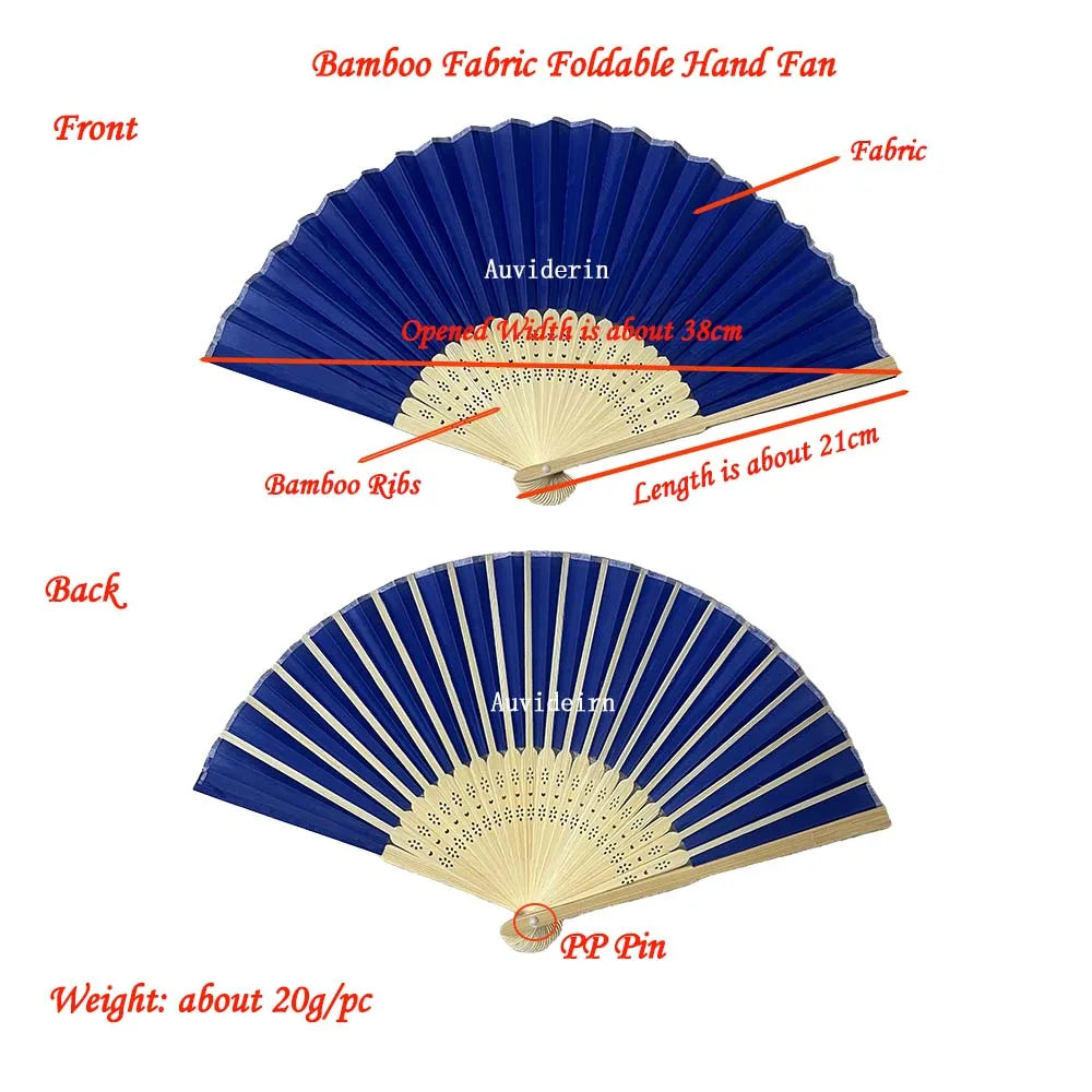 50Pcs Wedding Hand Fans with Gift Box Personalized Names as Souvenirs Children's Birthday Favors Custom Party Decor Supplies