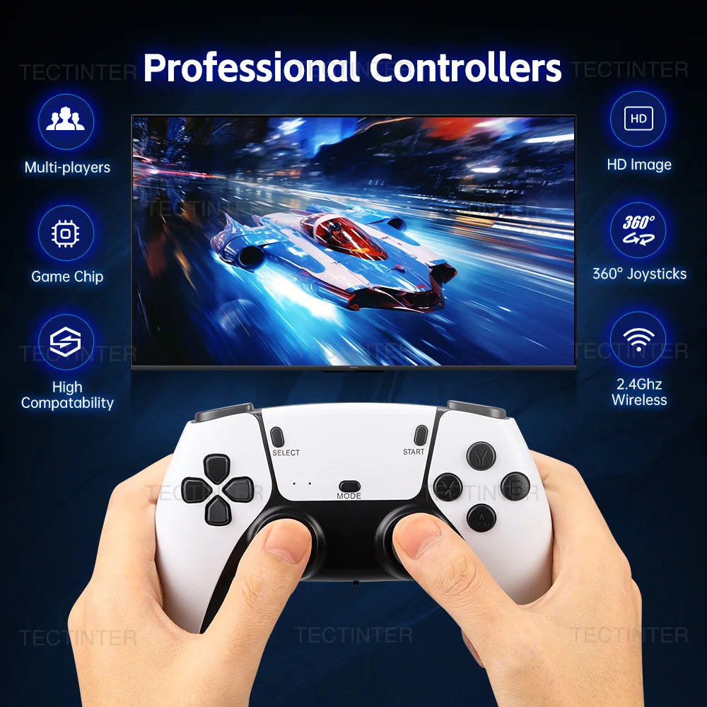 M15 Game Stick 4K Retro Video Game Console 64GB 20000+Games Handheld Game Console with Wireless Gamepads Controller HDMI Output