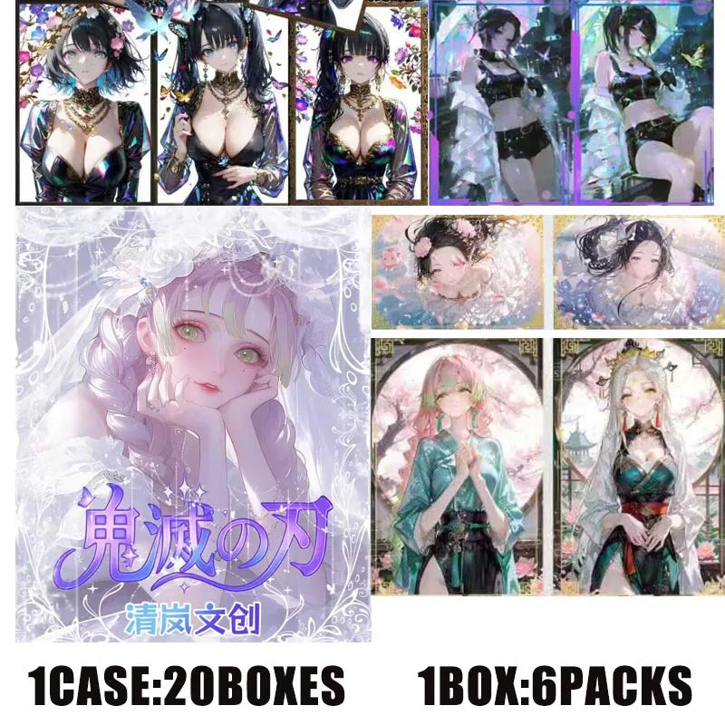 Demon Slayer Wholesales Cards Booster Box Collection A6 Colored Paper Tearing Trading Game Collection Japanese Style Gift