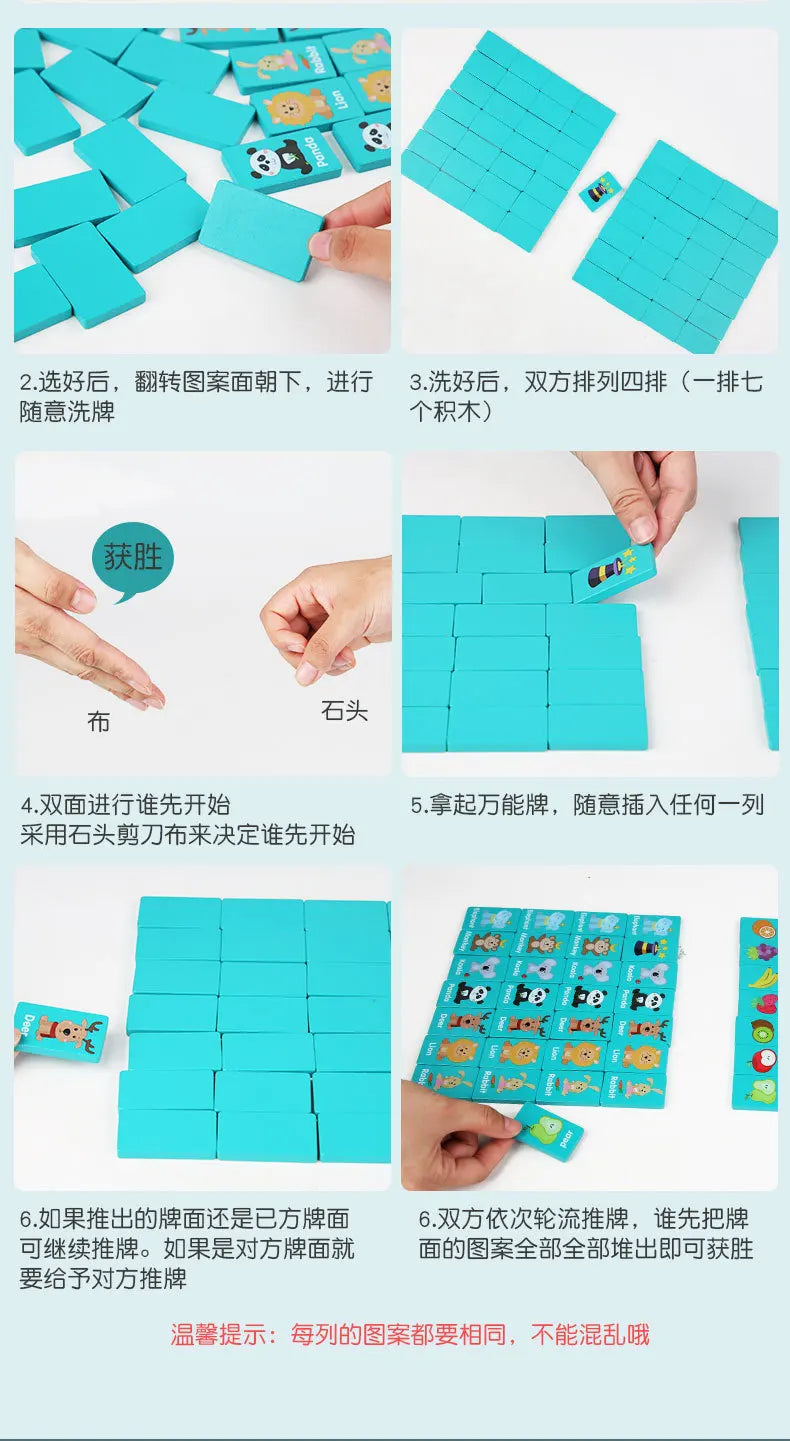 Kid Blocks Seaside Escape Mahjong Wooden Memory Solitaire Matching Game Party Family Board Games Animal Educational Puzzles Toy