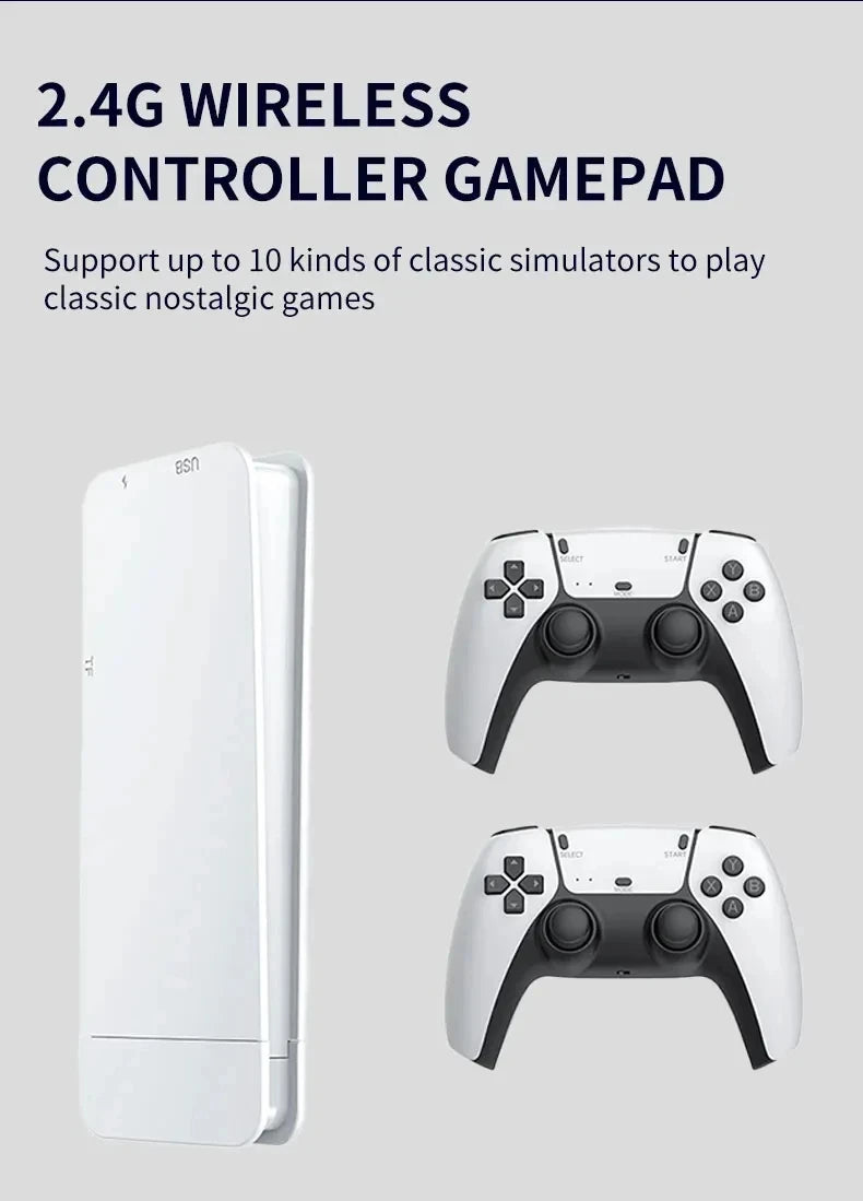 M15 Game Stick Mini TV Handheld Game Console Wireless Gamepads Video Game 128G 30000+ Retro Game HD Output Two-player for PS1 Et
