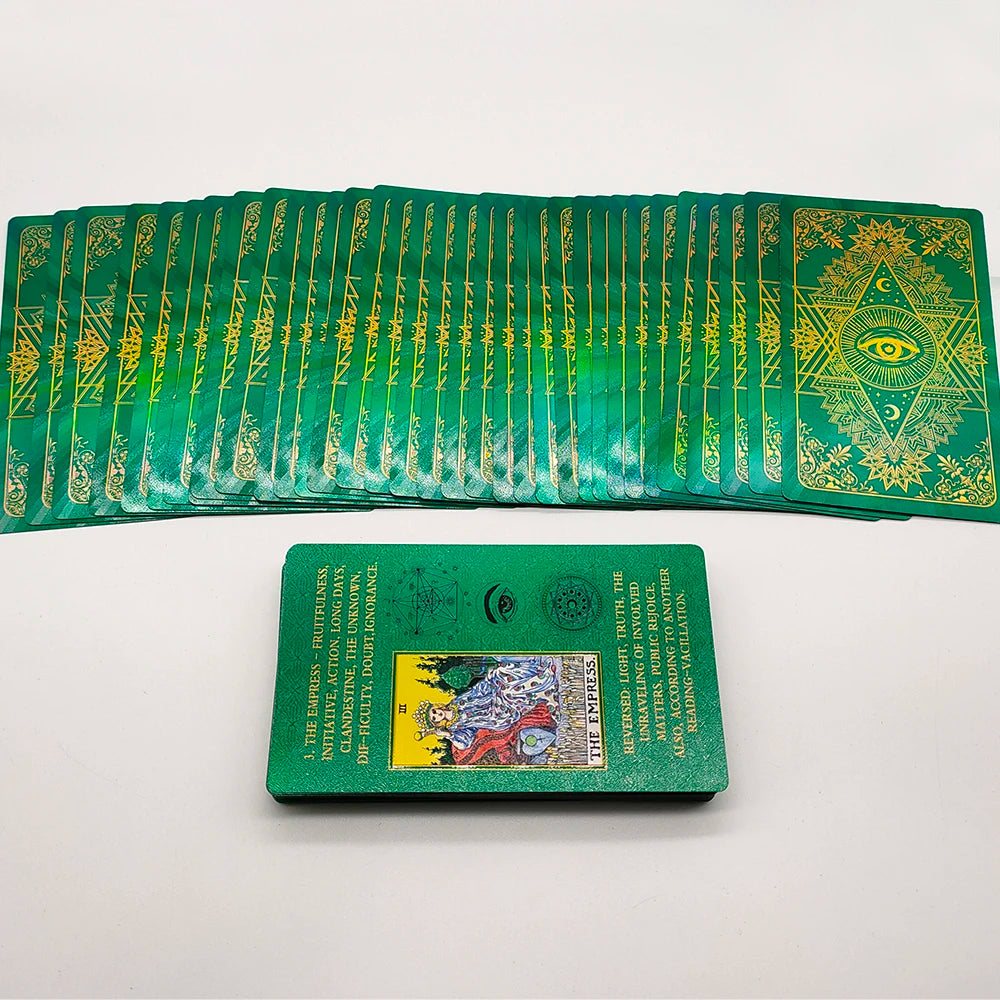 New Rider Waite Deck Gold Foil Tarot Cards Mysterious Board Game Terrific Divination Oracle With Exquisite Gift Box