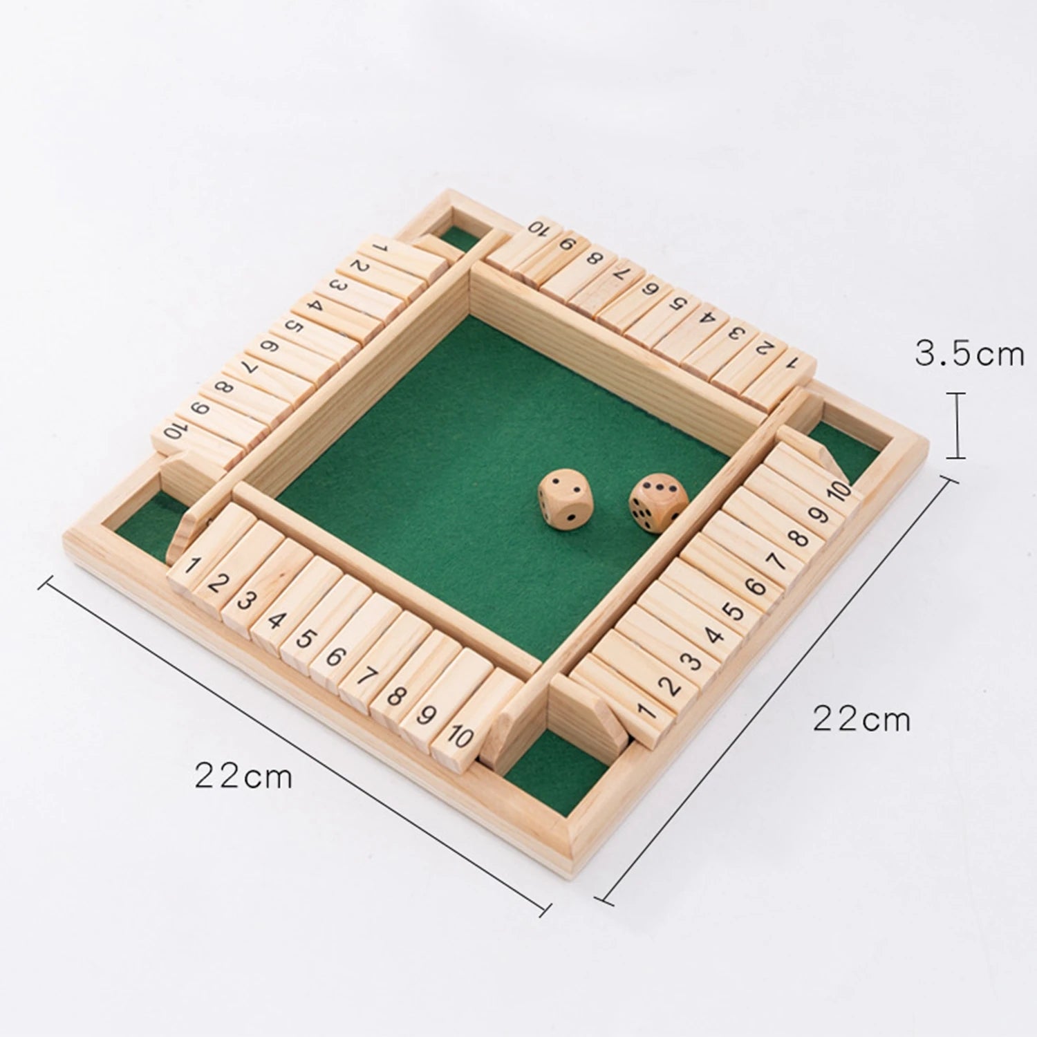 Wooden Dice Board Game Shut The Box for 4 Players Flaps & Dices Game Parent-children Interaction Family Entertainment