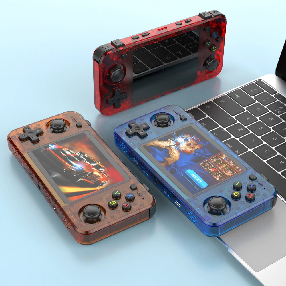 15000+ Ready Games! 3.5" IPS Retro Handheld Console RK3326, 3000mAh Long Play original ARKOS Blue R36H 64GB 128GB