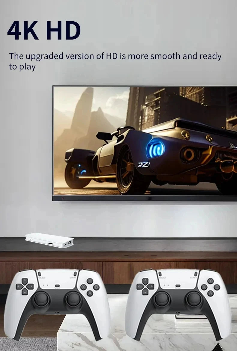 M15 Game Stick Mini TV Handheld Game Console Wireless Gamepads Video Game 128G 30000+ Retro Game HD Output Two-player for PS1 Et