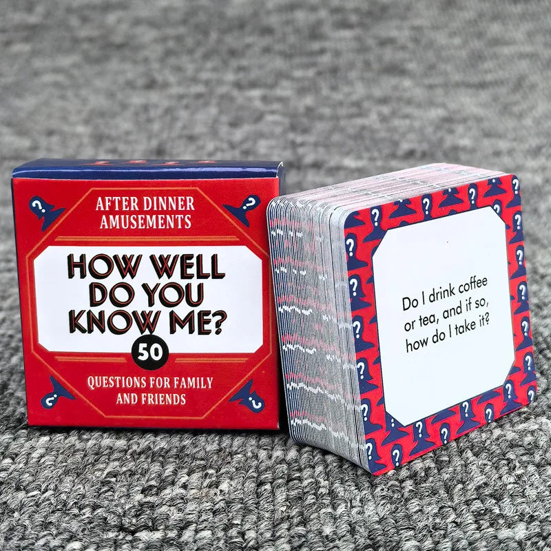 Mini Box - How Well Do You Know Me? Game Board Cards for Family Entertainment and Friends Gathering
