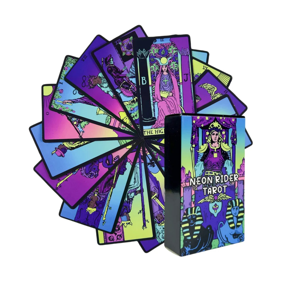 Neon Rider Tarot Cards Game After Divination Deck English Versions Edition Oracle Board Playing Table Game For Party
