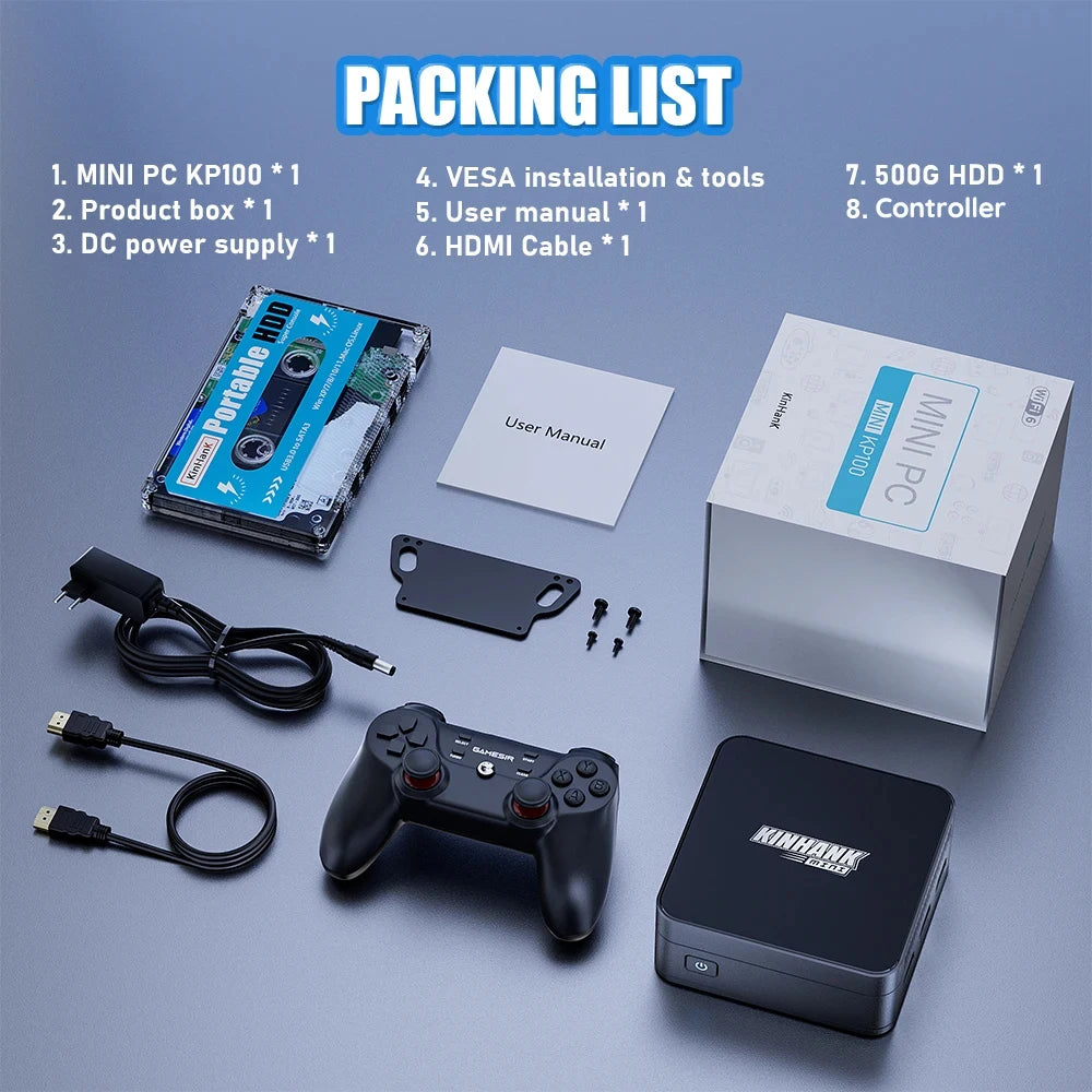 KINHANK Super Console KP100 Video Game Console 16GB DDR5 Batocera 100000+ Games 70+Emulators for SS/WII/GC/MAME/PS3/PS2/Arcade