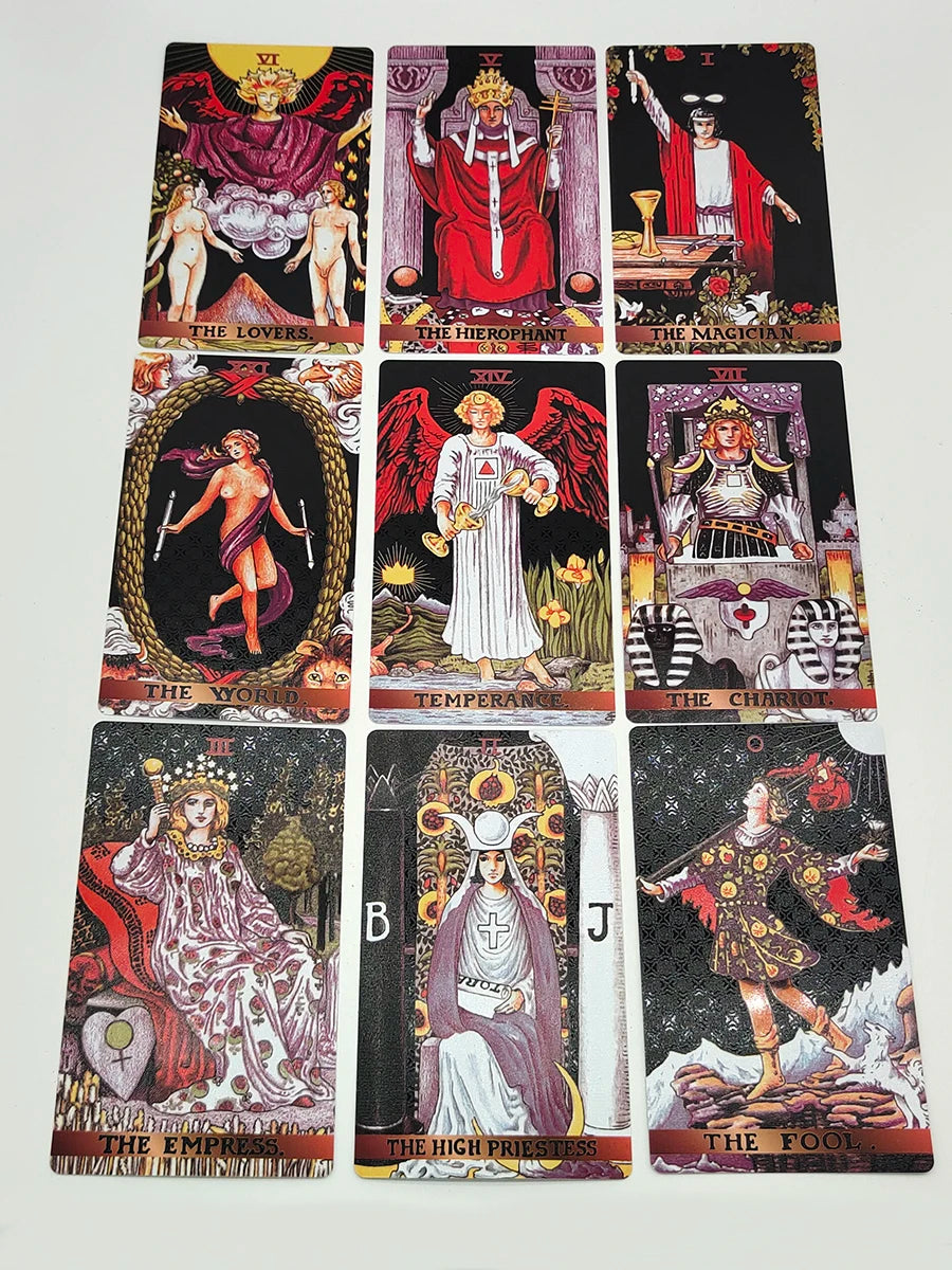 New Rider Waite Deck Gold Foil Tarot Cards Mysterious Board Game Terrific Divination Oracle With Exquisite Gift Box