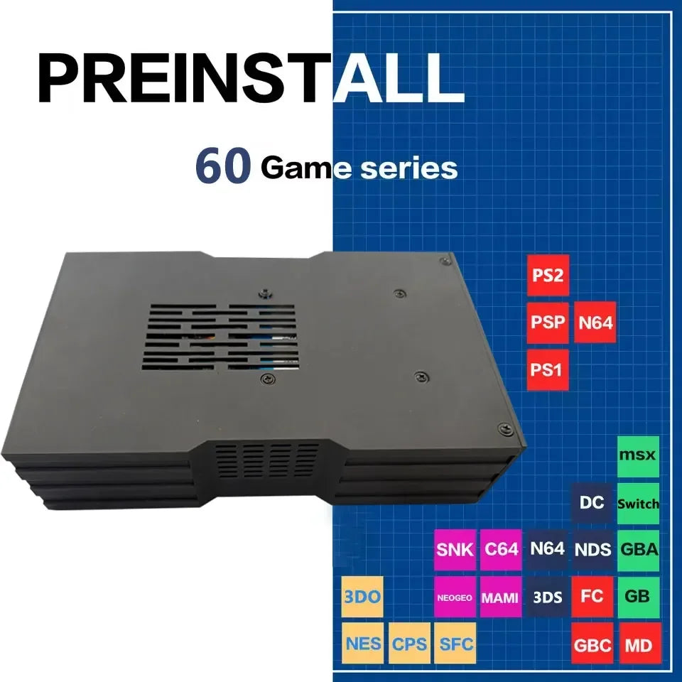 60+ Emulators Super Game Console X King 8G Ram 500G Gaming SSD Batocera 3865U 70000+Games For Wii PS2 XBOX PSP Switch N64