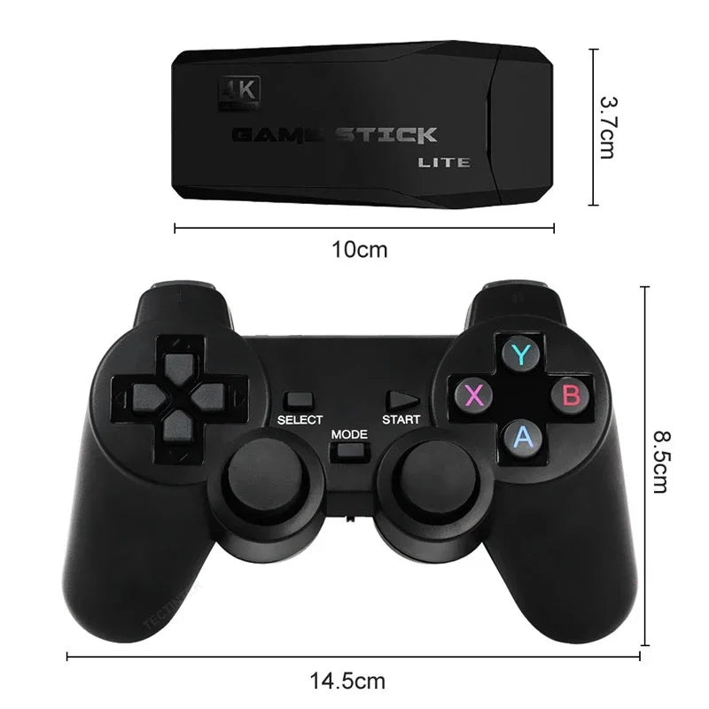 M8 4K Mini Game Stick 40000 Games Built-in with Twin 2.4G Wireless Controllers Video Game Console