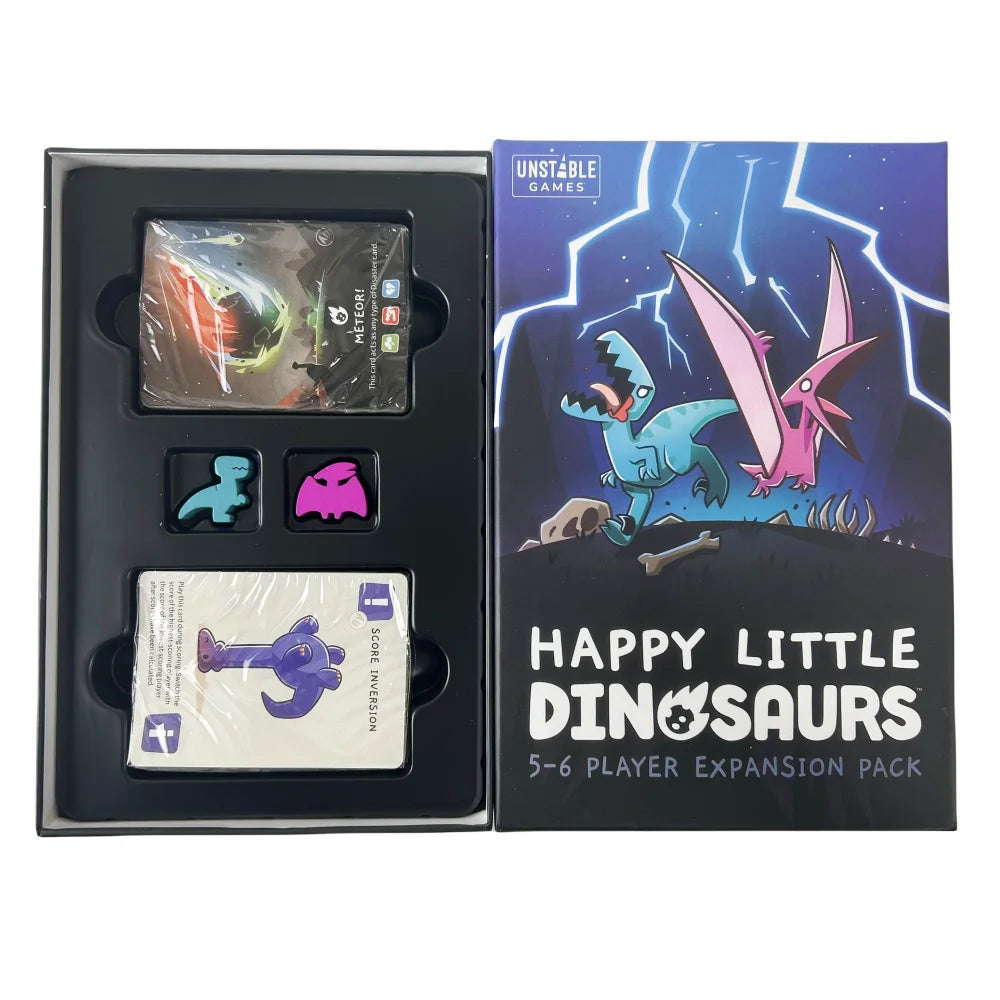 Happy Little Dinosaurs English Chess and Card Strategy Hazards Party Playing Board Evolution Game Cards