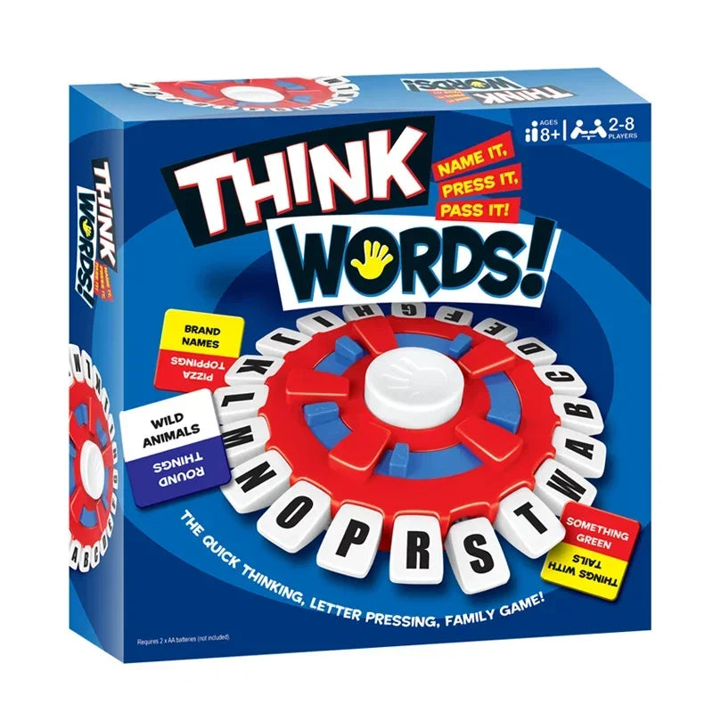 Think Word English Spanish Board Game Fast Paced Family Fun The Quick Thinking Letter Pressing Puzzle Game For Adults And Kids