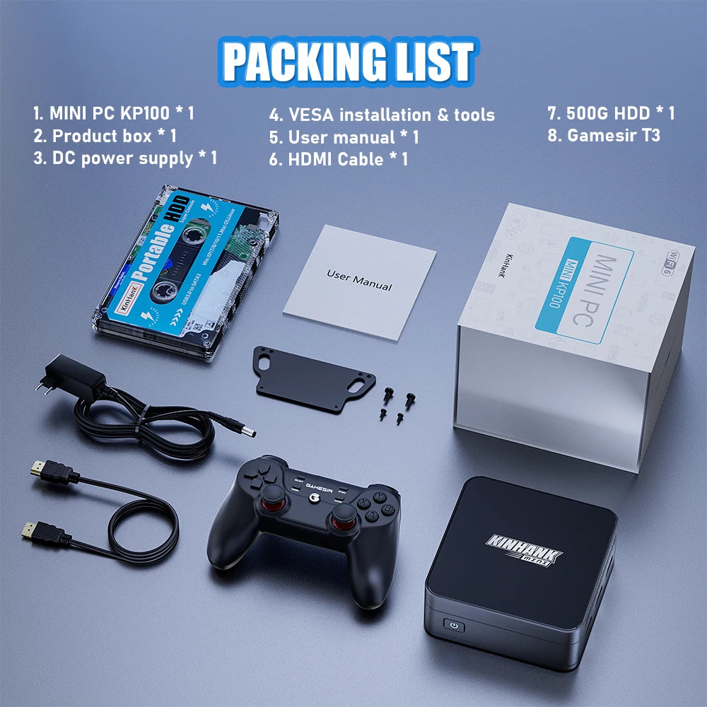 KINHANK Super Console KP100 Video Game Console 16GB DDR5 Batocera 100000+ Games 70+Emulators for SS/WII/GC/MAME/PS3/PS2/Arcade