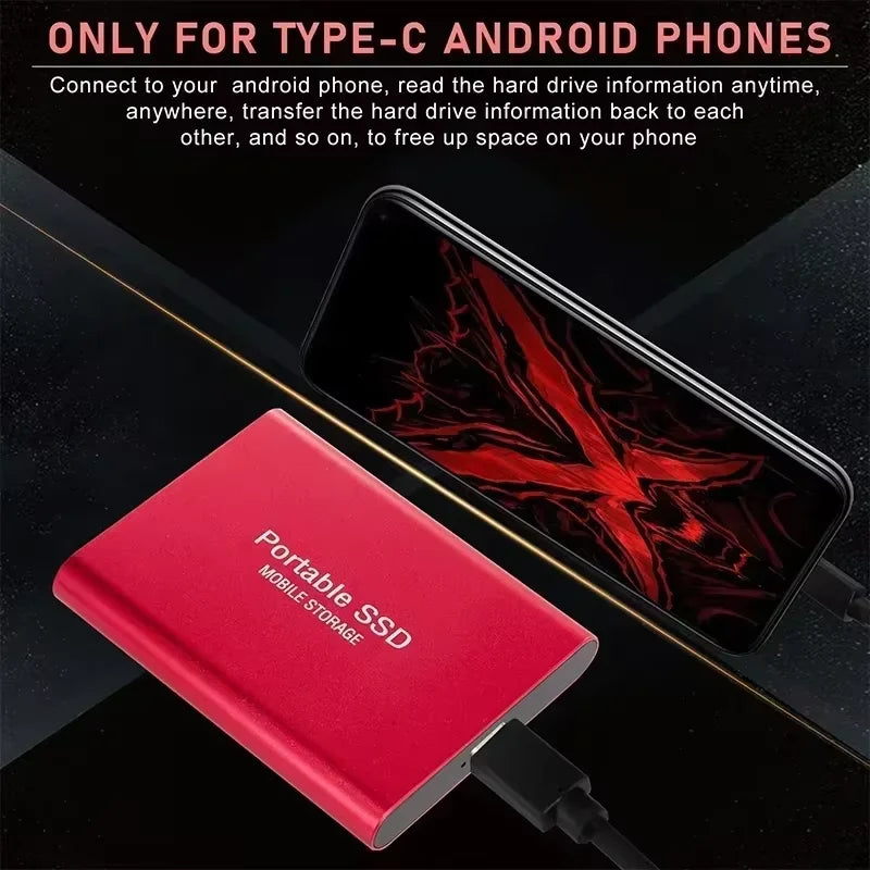 Portable High Speed External Hard Disks Fast Data Transfer Hard Drives 1TB 2TB 4TB High Capacity Storage SSD for MAC Notebook PC
