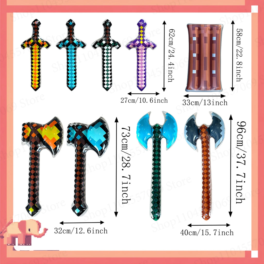 12-72Pcs Inflatable Sword Toy Inflatable Weapons for Theme Party Birthday Halloween Kids Themed Party Gifts Sword Party Favors