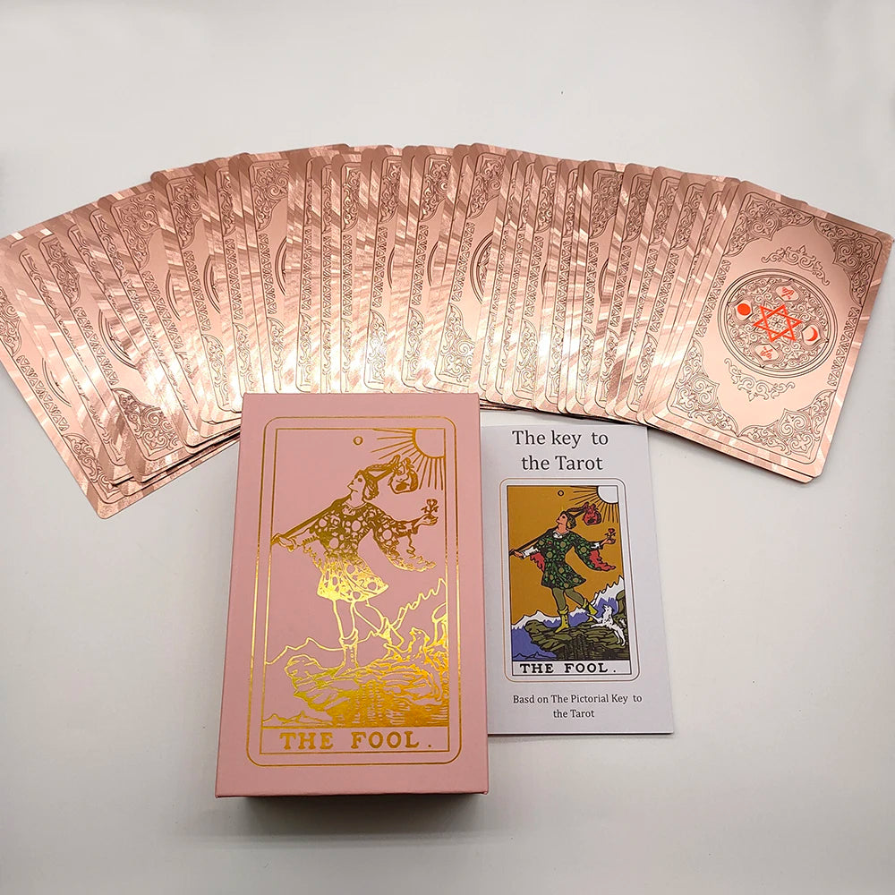 New Rider Waite Deck Gold Foil Tarot Cards Mysterious Board Game Terrific Divination Oracle With Exquisite Gift Box