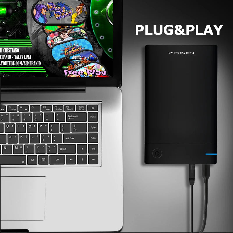 Hot Hyperspin Attraction Gaming HDD Portable Retro Game Console with 100,000 Games Support PS4/PS3/PS2/WII/WIIU for PC/Laptop
