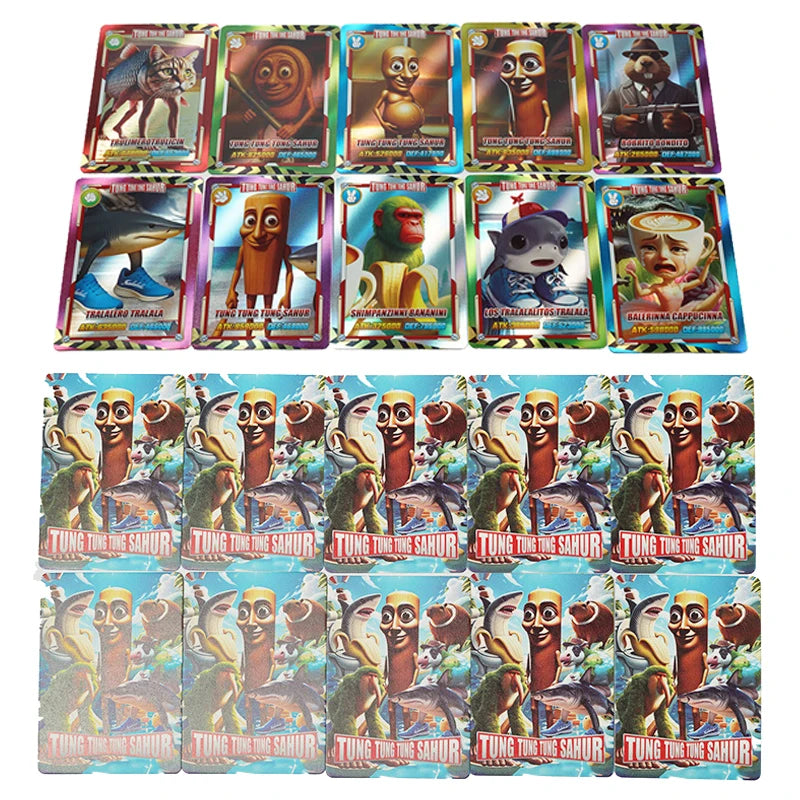 Random 36 Bag 180Pcs Italian Brainrot Collection Card Tung Tung Tung Sahur Tralalero Tralala Cards Board Game Trading Carte Toys