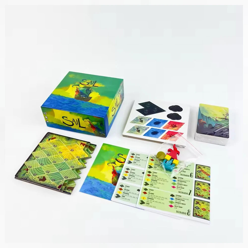 SAIL: 2-Player 20-Minute Paper-Based Nautical Strategy Couple Board Game - Romantic Adventure for Date Nights, Couple Gatherings