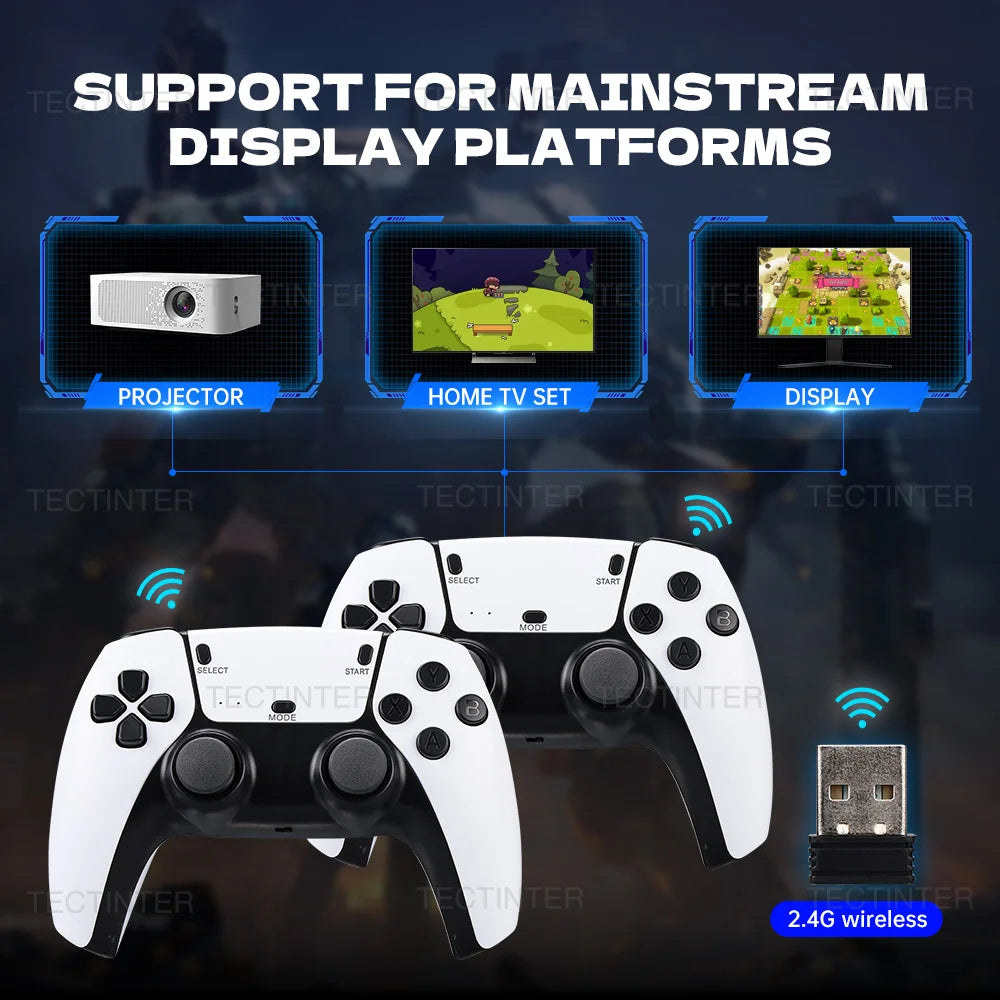M15 Game Stick 4K Retro Video Game Console 64GB 20000+Games Handheld Game Console with Wireless Gamepads Controller HDMI Output