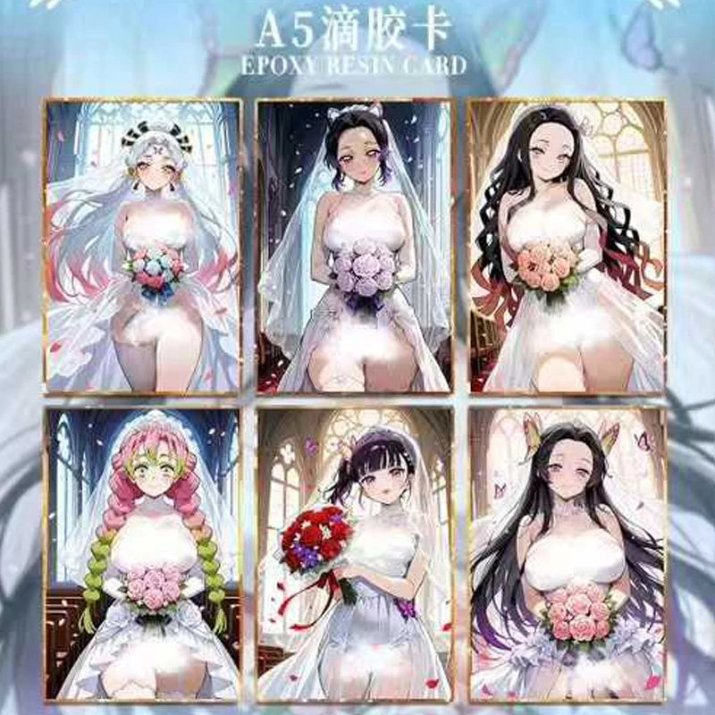 Demon Slayer Wholesales Cards Booster Box Collection A6 Colored Paper Tearing Trading Game Collection Japanese Style Gift