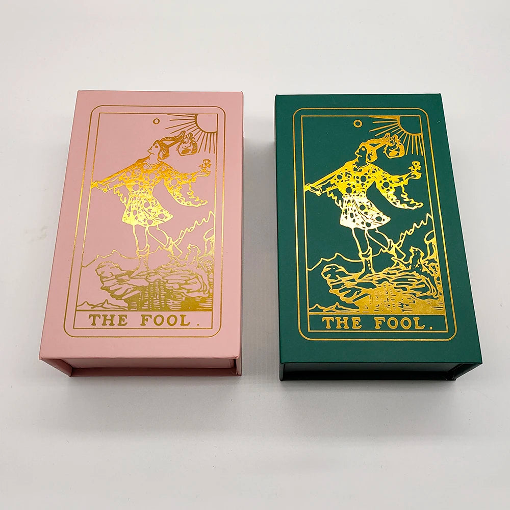 New Rider Waite Deck Gold Foil Tarot Cards Mysterious Board Game Terrific Divination Oracle With Exquisite Gift Box